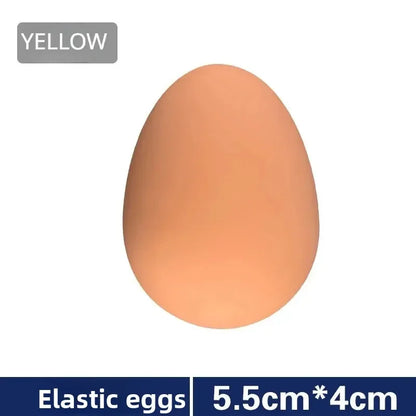1 Pcs Novelty Bouncy Eggs Realistic Fake Rubber Bouncing BallsModel Farm Chicken Nesting Hen Hatching Egg Pet Toy Prank Joke