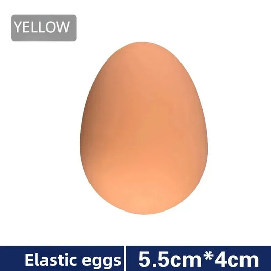 1 Pcs Novelty Bouncy Eggs Realistic Fake Rubber Bouncing BallsModel Farm Chicken Nesting Hen Hatching Egg Pet Toy Prank Joke