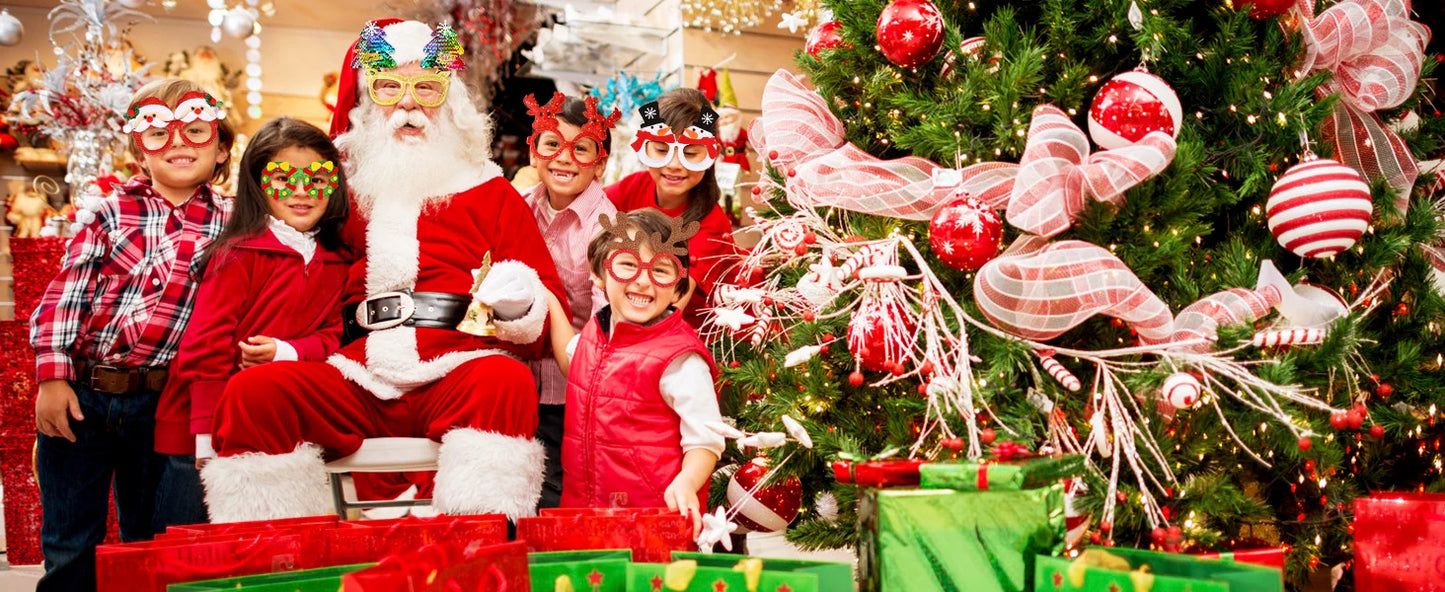 Christmas Glasses Holiday Party Frames Christmas Decoration Accessories Costume Eyeglasses for Christmas Parties Holiday Favors