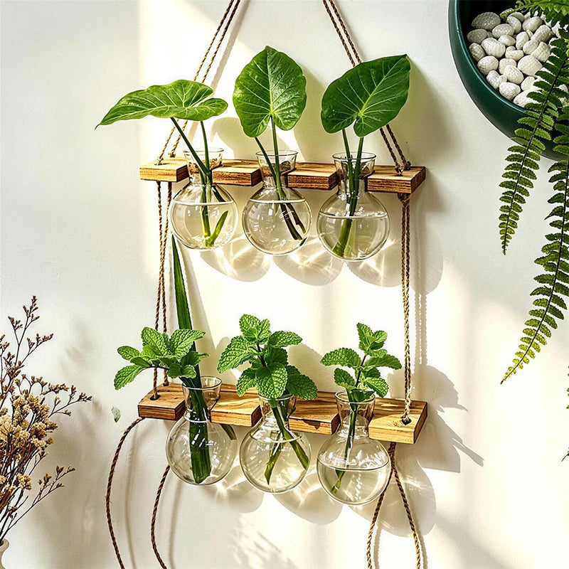 Wall‑Mounted Light Bulb Water Plant Vase