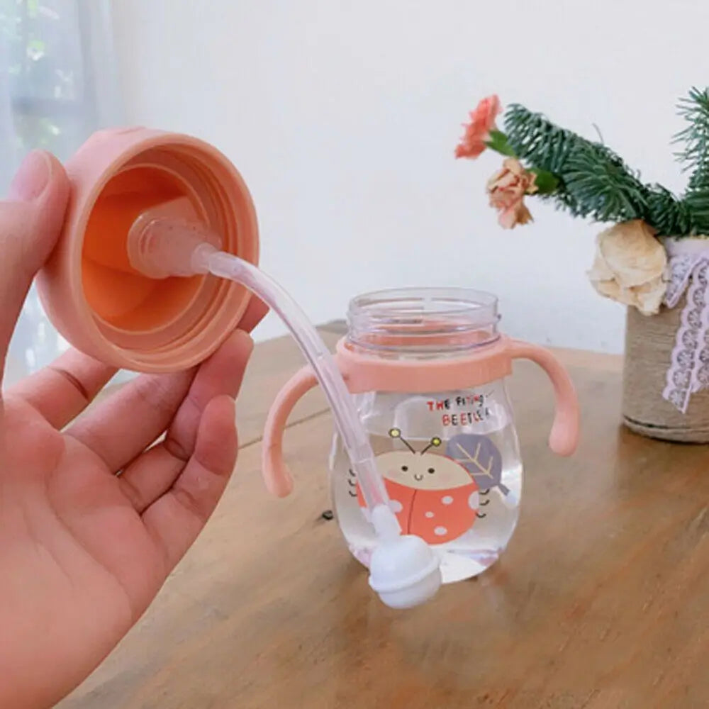 350 ML Children Portable Straw Drinkware Sports Travel Drinking Bottles Water Cup Cute Cartoon Water Bottle Outdoor