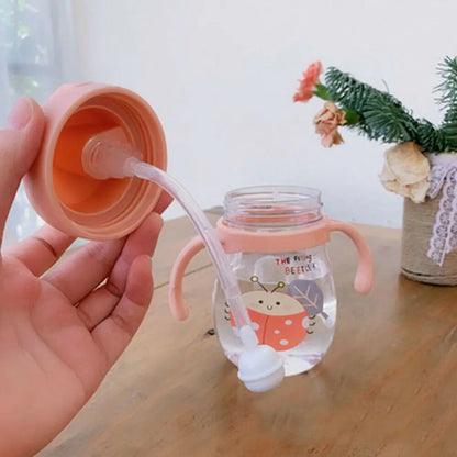 350 ML Children Portable Straw Drinkware Sports Travel Drinking Bottles Water Cup Cute Cartoon Water Bottle Outdoor