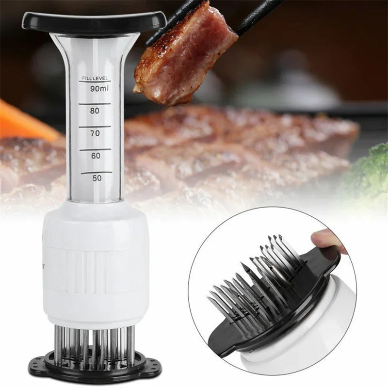 2 In 1 Meat Tenderizer Marinade Injector Barbecue Seasoning Sauce Injectors Kitchen Tools Gadgets BBQ Cooking Accessories