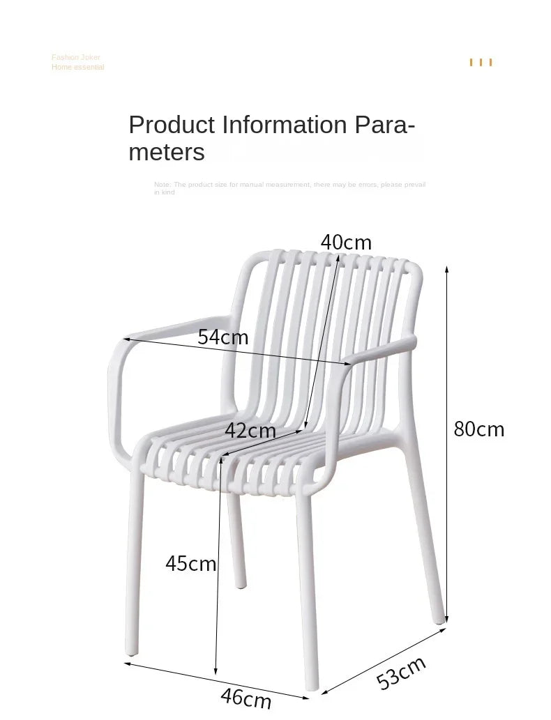 Balcony Plastic Backrest Leisure Luxury Chair Home Restaurant Dining Room Chair Sillas Para Comedor Beach Chairs For Kitchen