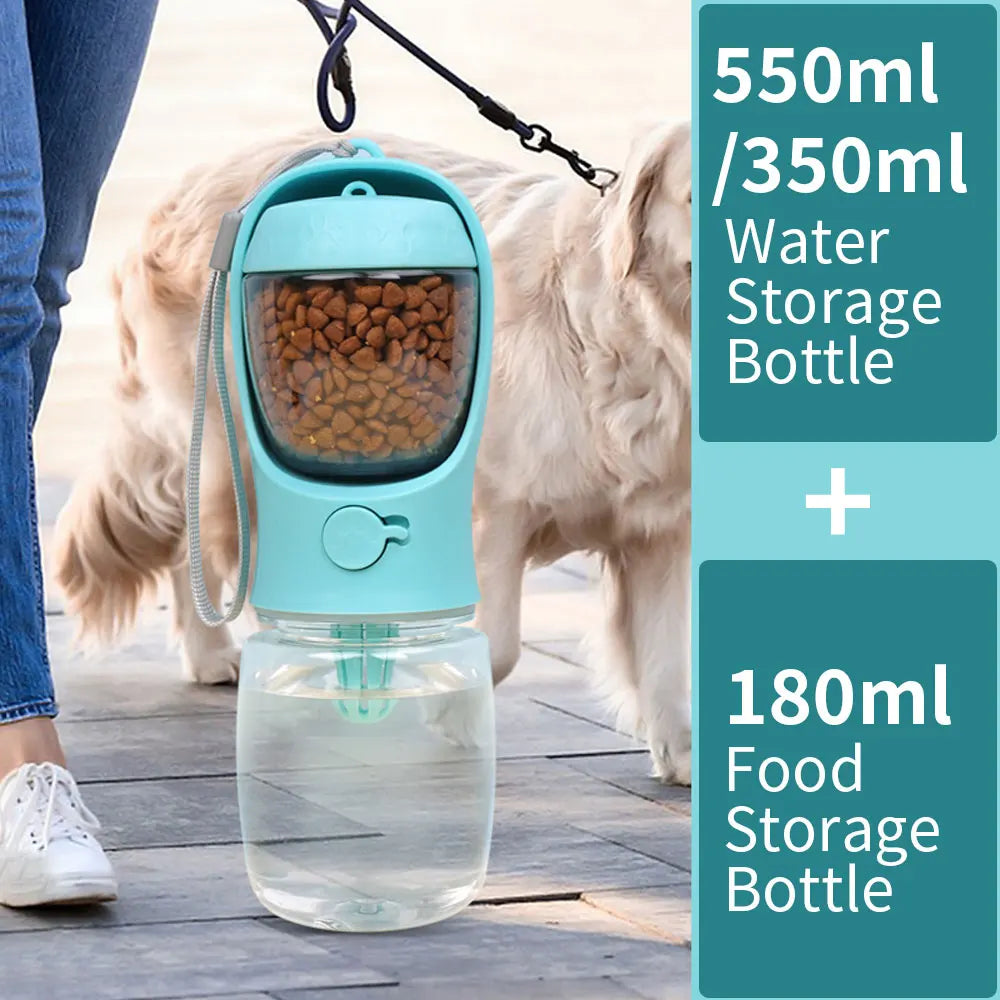 Portable Dog Cat Water Bottle with Storage Food and Water Container for Puppy Pets dogs Feeder Bowl Outdoor Travel Pet supplies