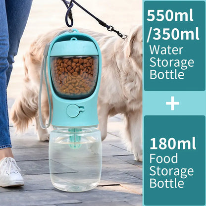 Portable Dog Cat Water Bottle with Storage Food and Water Container for Puppy Pets dogs Feeder Bowl Outdoor Travel Pet supplies