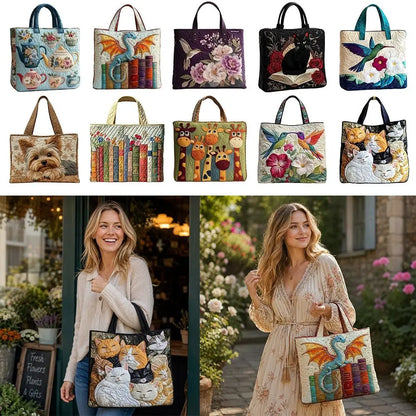 Portable Large Capacity Quilted Tote Bag 3D Printed Pattern