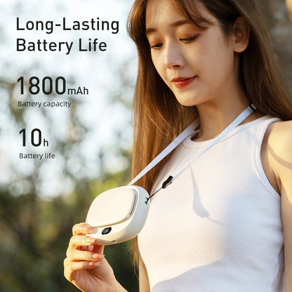 Vissko 2024 New 1800mAh Handheld Mini Fan Multifunction Neck Hanging Fans 5 Speed USB Rechargeable Fan with Display Screen