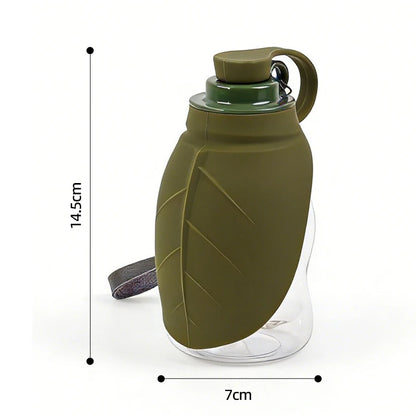 New 300ml Dog Outdoor Kettle With Foldable Mini Silicone Leaf Dust Bottle Stopper Portable Water Dispenser Pet Water Dispenser