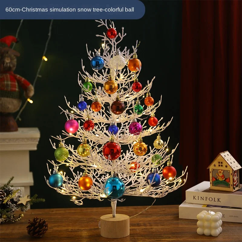 Christmas party decorations Christmas tree desktop decorations Christmas decorations simulation tree white decorative balls