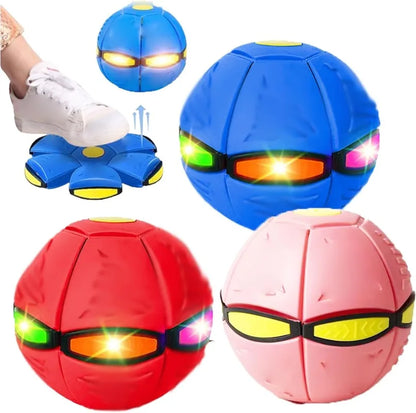 Magic Meta Ball with 3Lamps Magic Bouncing Ball Children's Bouncing Magic Flying Saucer Bouncy Ball Parent-Child Interaction Toy