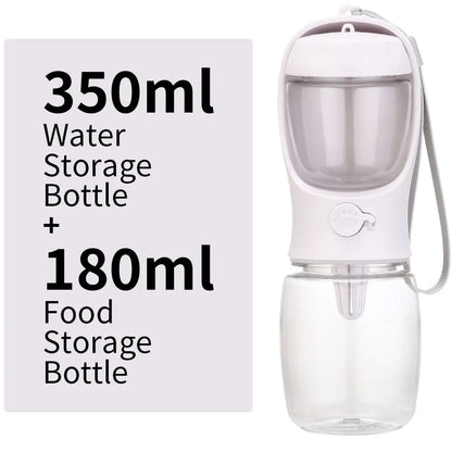 Portable Dog Cat Water Bottle with Storage Food and Water Container for Puppy Pets dogs Feeder Bowl Outdoor Travel Pet supplies