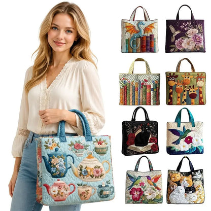Portable Large Capacity Quilted Tote Bag 3D Printed Pattern