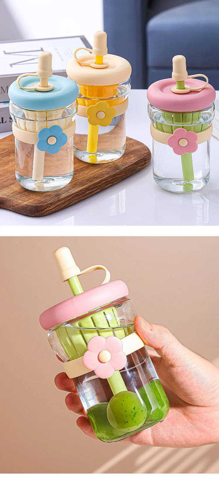 Cute Glass Flower Cartoon Tea Strainer
