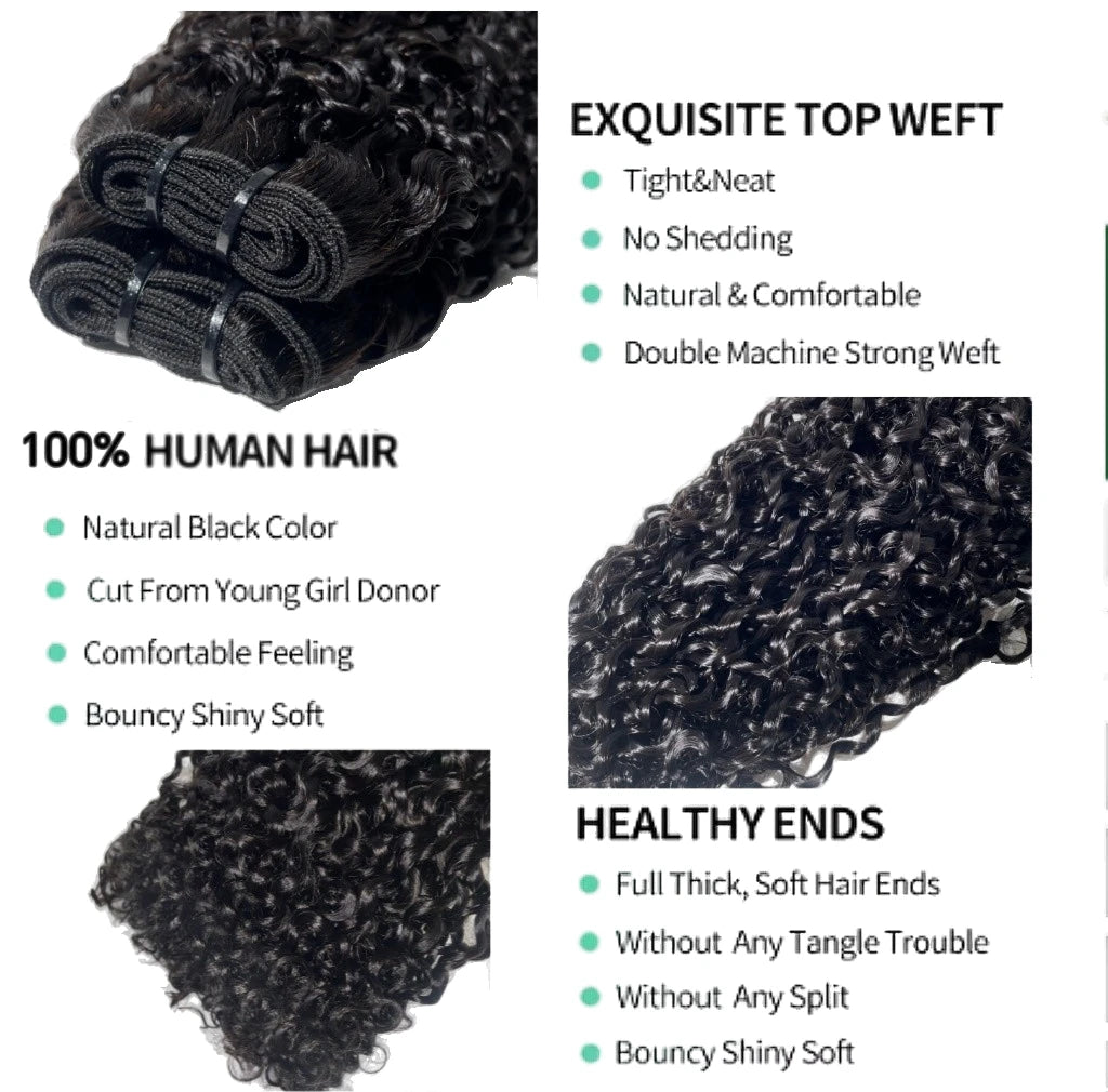 3B3C Burmese Pixie Curly Han Hair Extensions