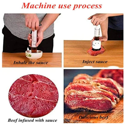 2 In 1 Meat Tenderizer Marinade Injector Barbecue Seasoning Sauce Injectors Kitchen Tools Gadgets BBQ Cooking Accessories