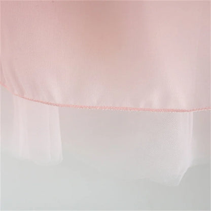 Sweet Flower Fairy Baby Girl Party Dresses Summer Solid Color Mesh Princess Evening Dress Kids Costume 0 to 3 Years Old Children