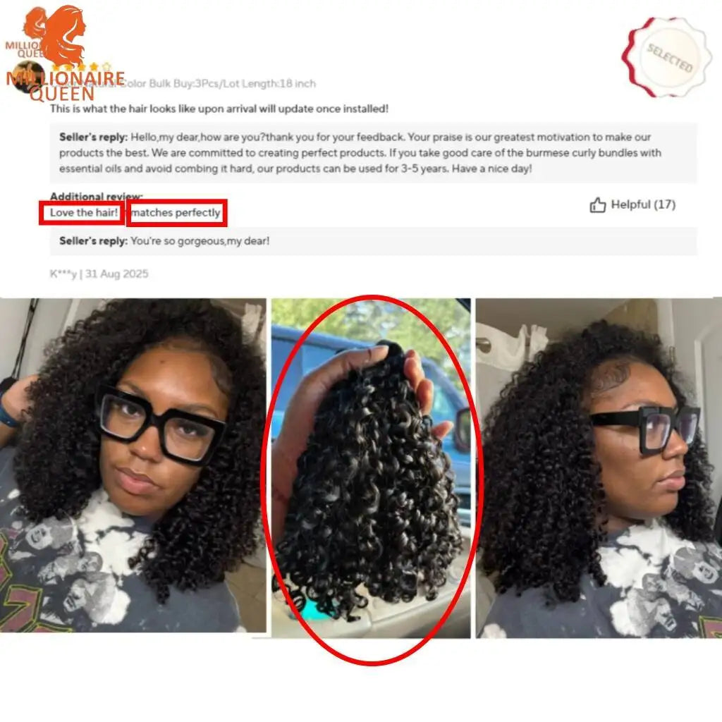 3B3C Burmese Pixie Curly Han Hair Extensions