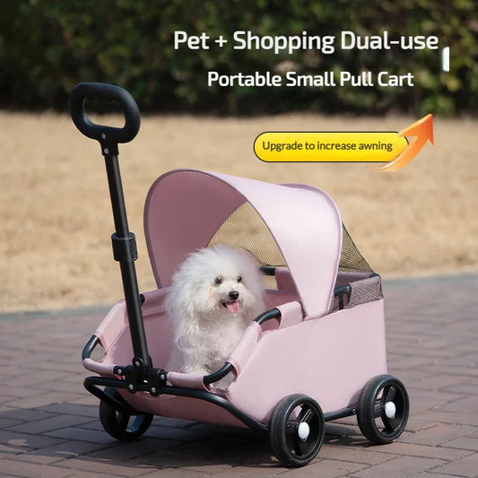 Pet Stroller Portable Dog Pram 4 Wheels