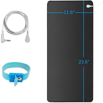 Earthing Mat with Wristband Soft PU Grounding Mat Pad Healthy Balance for Anxiety Relief & Better Sleep Earth Connected Therapy
