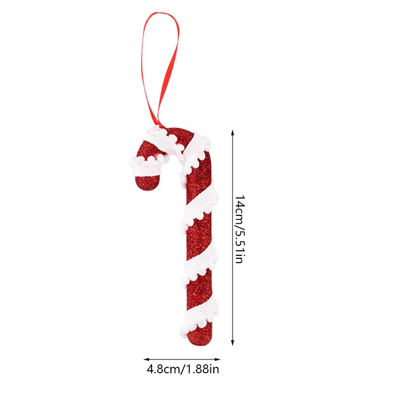 Christmas Red White Candy Cane Pendants Xmas Tree Hanging Ornaments 2025 Christmas Decoration For Home New Year Holiday Gifts