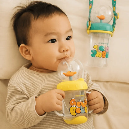Creative Gift Double Drinking Lid Whale Fountain Tumbler Leak Proof Widened Handle Whale Cup 220ml 350ml Drinking Cup