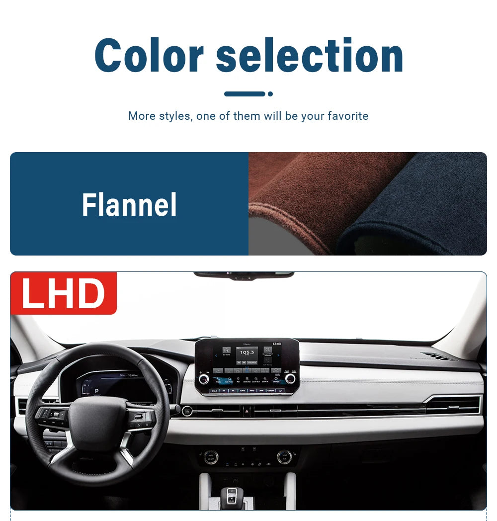 Car Dashboard Cover For Mitsubishi Outlander 4 PHEV 2021 2022 2023 2024 Instrument Desk Sun Shade Mat Non-slip Pad Accessories