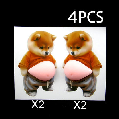 Cute Shiba Inu Silicone Belly Door Stopper,Self-Adhesive Sticker Door Stop ,Anti-Collision Stickers For Home Car Door Protector