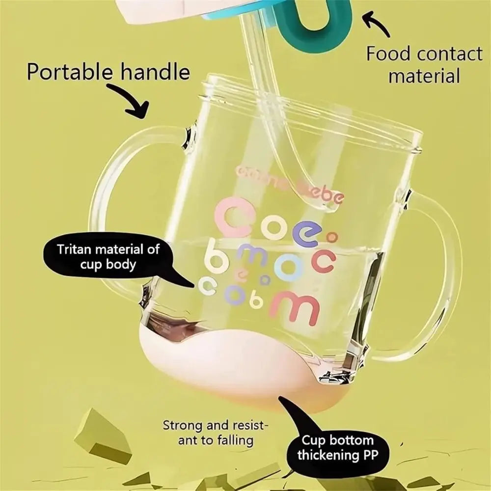 Creative Gift Double Drinking Lid Whale Fountain Tumbler Leak Proof Widened Handle Whale Cup 220ml 350ml Drinking Cup