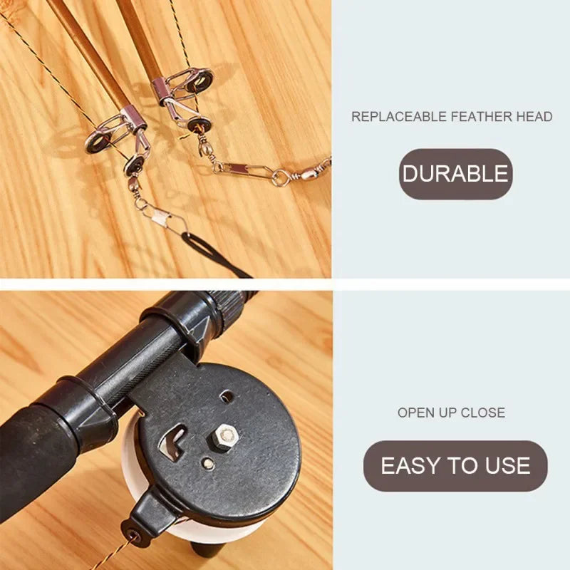 Retractable Cat Toy Fish Type Telescopic Feathers Funny Cat Stick Toys Pet Toy forKitten Cat Rods Simulation Fishing Rod