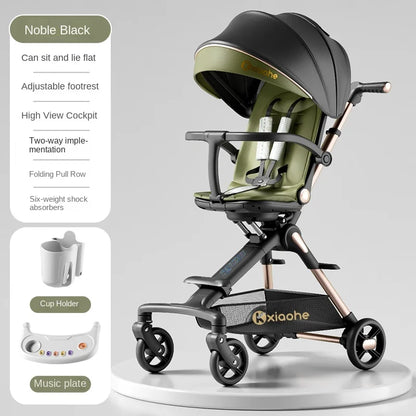 Baby Stroller Can Sit and Lie Down Foldable Lightweight Travel Two-way High Landscape Six Shock Absorption Comfortable Seat