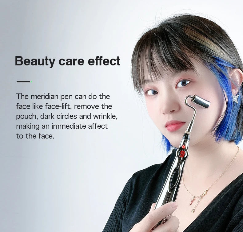 2/5 Heads Electric Acupuncture Point Massage Pen Meridian Energy Massage Pen Pain Relief Therapy Back Neck Face Beauty Roller
