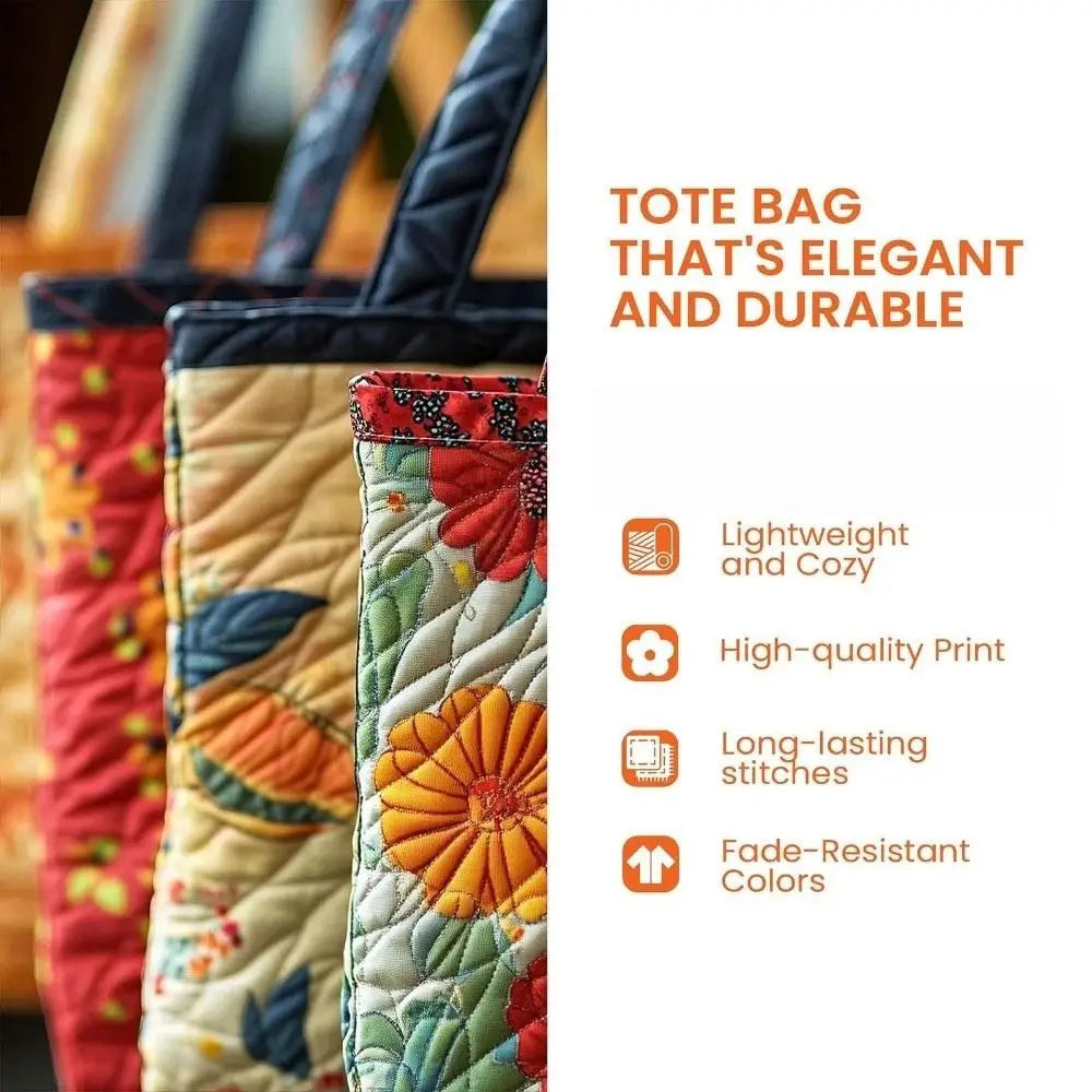 Portable Large Capacity Quilted Tote Bag 3D Printed Pattern