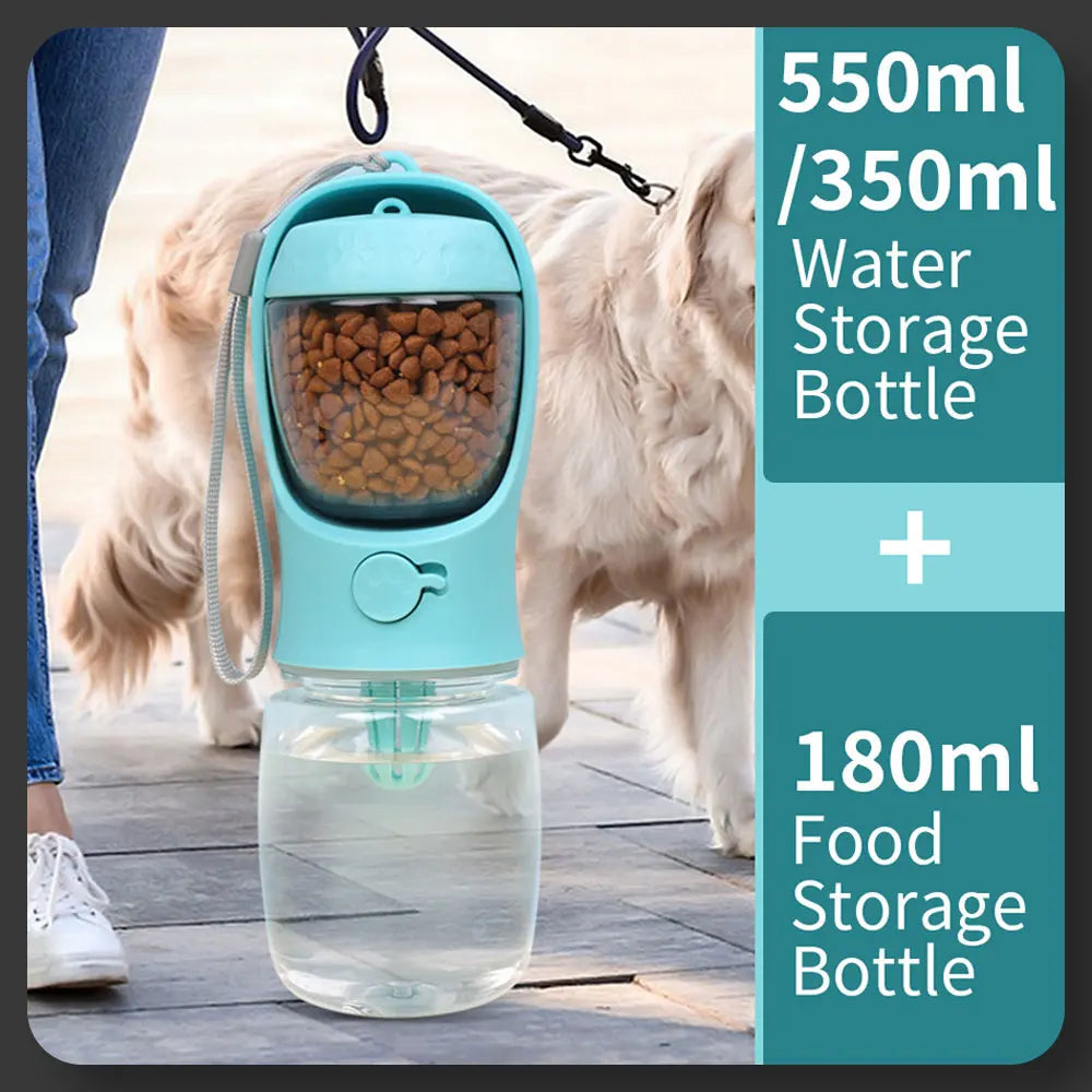 Portable Dog Cat Water Bottle with Storage Food and Water Container for Puppy Pets dogs Feeder Bowl Outdoor Travel Pet supplies