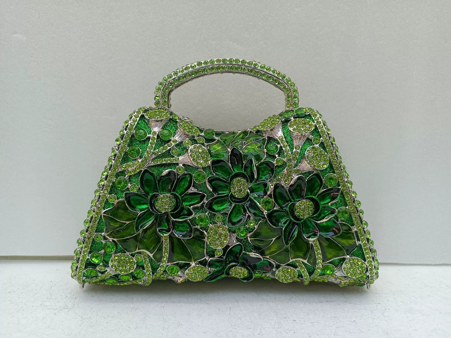 XIYUAN Sunflower Enamel Rhinestone Evening Bag Gold Floral Crystal Handbag for Wedding Banquet Luxury Top Handle Clutch Purses