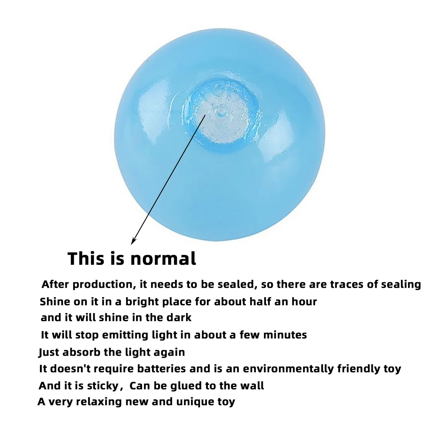 Colorful luminous balls, adhesive pressure balls, suitable for ceilings and walls, adult decompression balls 6pcs