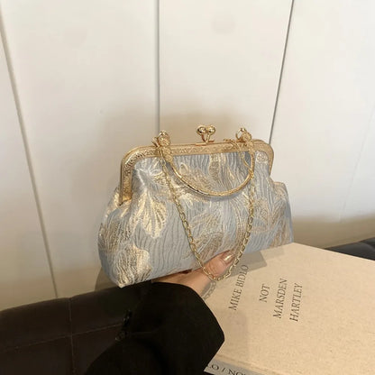 New Chinese Style Handbag Embroidery Evening Bag Retro Single Shoulder Crossbody Bag Ladies Shell Bag