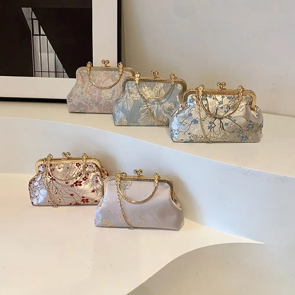 New Chinese Style Handbag Embroidery Evening Bag Retro Single Shoulder Crossbody Bag Ladies Shell Bag