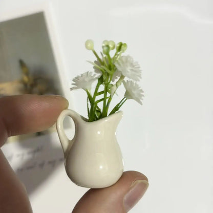 Ins Style Mini Ceramic Small Vase Refrigerator Sticker Creative 3D Stereo Home Decoration Magnet
