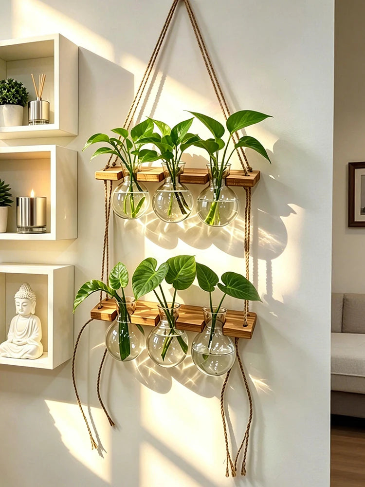 Wall‑Mounted Light Bulb Water Plant Vase