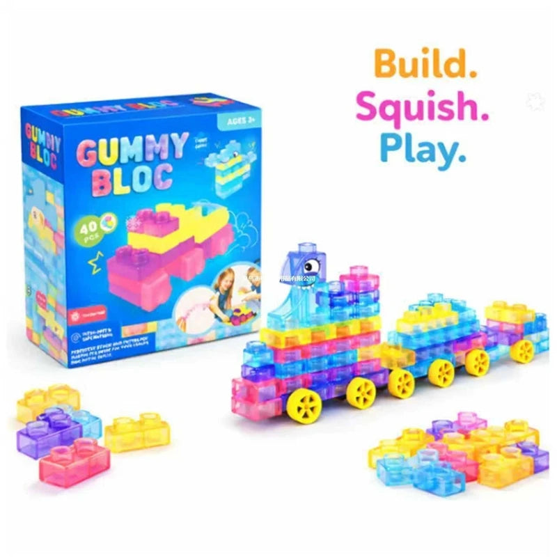 Squishy Jelly Building Blocks Soft Stretchy Sensory Toys For Kids Teens Perfect For Party Playroom Table Decor Birthday Gift