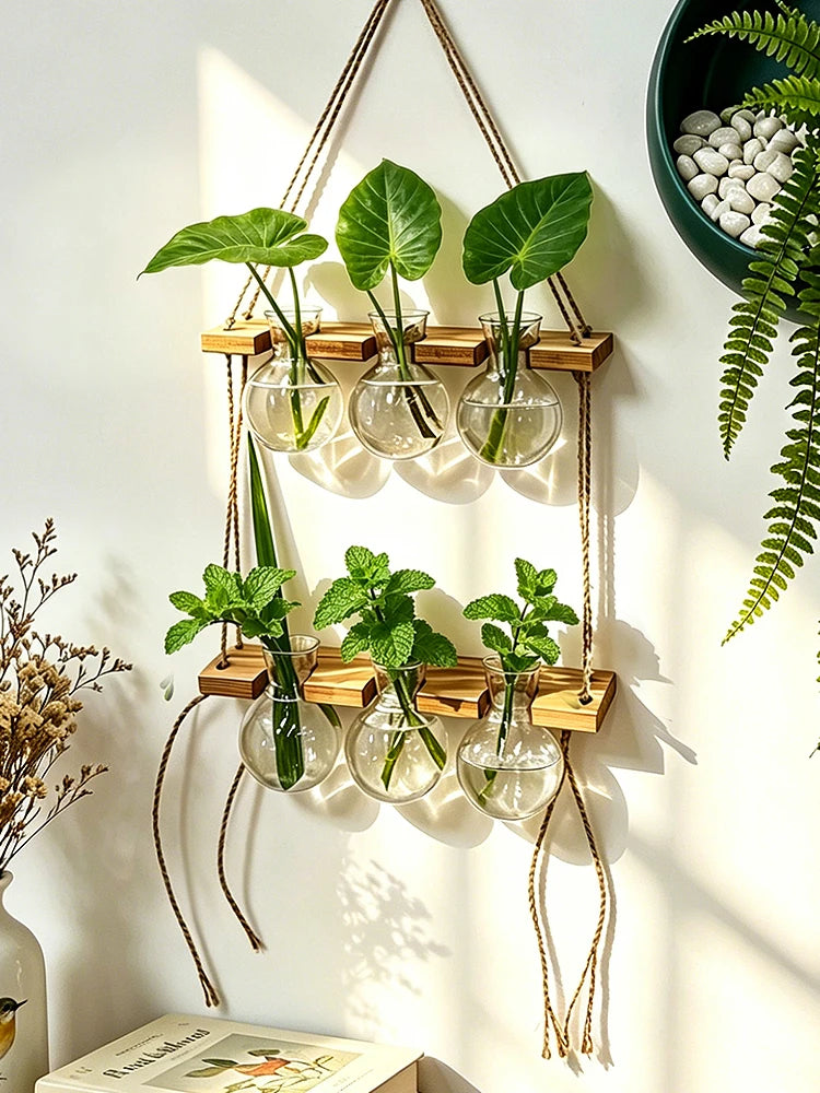 Wall‑Mounted Light Bulb Water Plant Vase