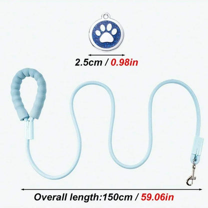 1set Dog Leash + Pendant Soft Handle Round Rope Dog Leash with Claw Pendant for Pet Small Medium Large Dogs Walking Dog Traction