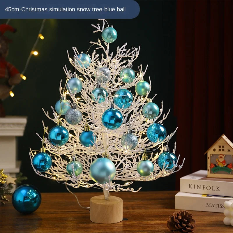 Christmas party decorations Christmas tree desktop decorations Christmas decorations simulation tree white decorative balls