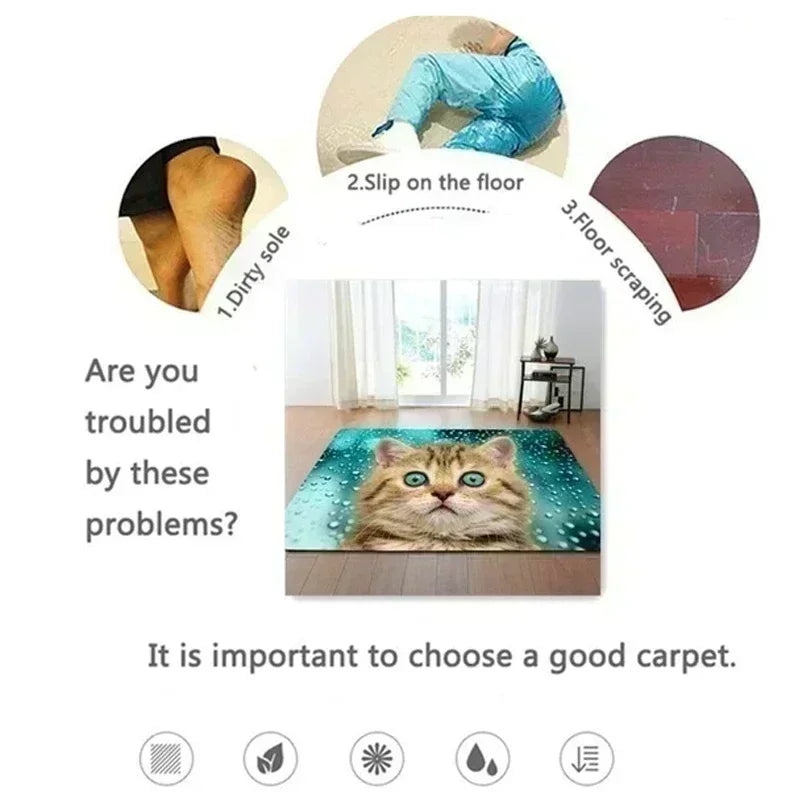 1pc Festive Christmas Door Mat - Non-Slip, Washable Polyester Mat with Candy Canes, Snowflakes, and "Merry Christmas" Design