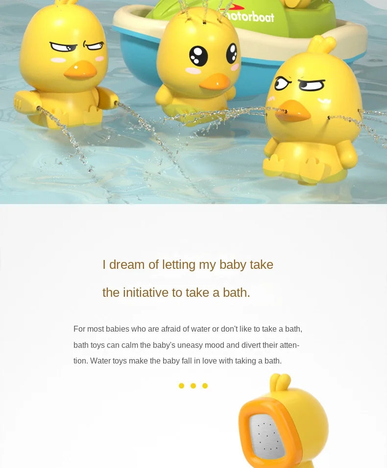 Baby Bath Toys Cute Duck Electric Water Spray Bathroom Bathing Toys Kids Bath And Shower Bathtubs Interactive Toddler Toys Gifts