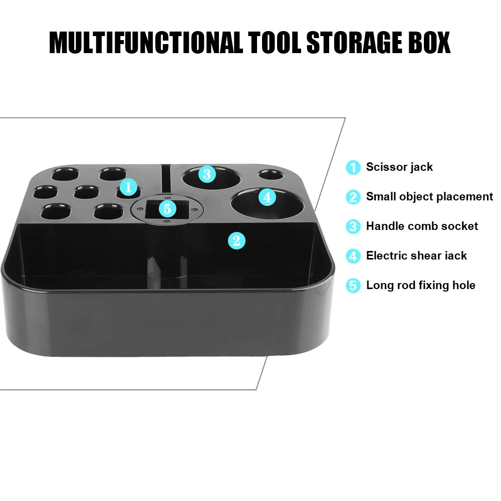 Dog Cat Supplies Groomer Tool On the bracket Table Scissors Dog Comb Boxes Pet Grooming Tools Plastic Storage Box