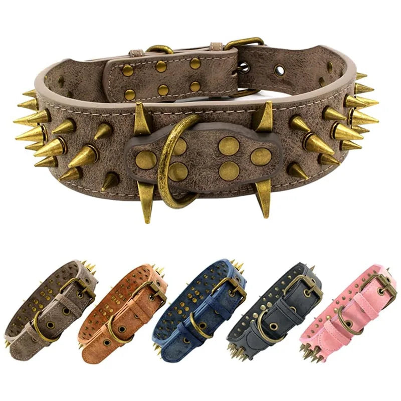 Domineering Spikes, Dog Collars, Medium and Large Rivets, Anti-bite Pet Collars, Rivets, Decorative Adjustable Dog Collars