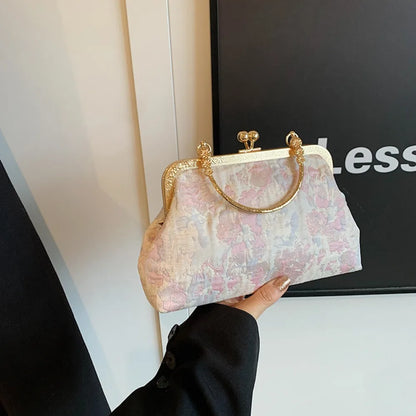New Chinese Style Handbag Embroidery Evening Bag Retro Single Shoulder Crossbody Bag Ladies Shell Bag