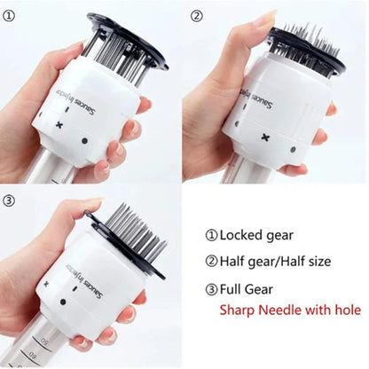 2 In 1 Meat Tenderizer Marinade Injector Barbecue Seasoning Sauce Injectors Kitchen Tools Gadgets BBQ Cooking Accessories